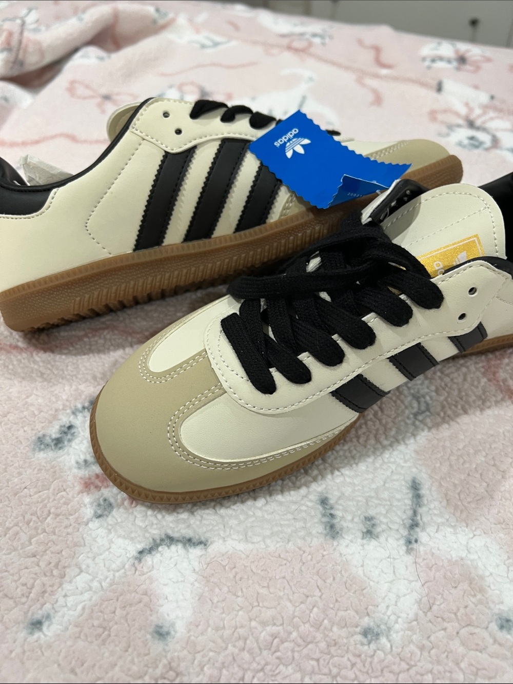 adidas Samba OG Sneakers - Black & Cream with Gum Sole